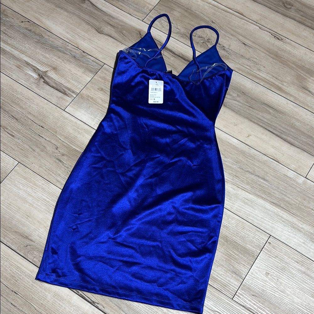 Windsor Blue Bodycon Mini Dress Spaghetti Strap - Picture 3 of 3